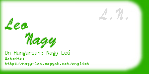 leo nagy business card